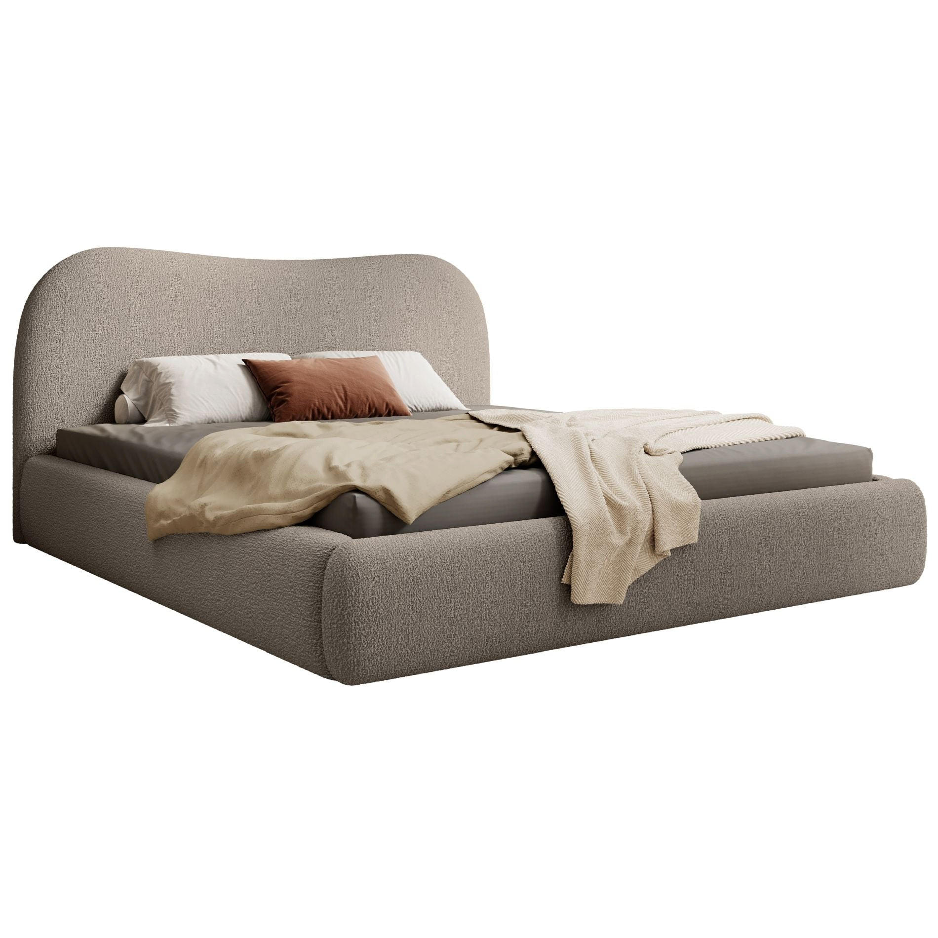 POLSTERBETT SIMSALO Dunkelbeige 140x200 cm - Greige/Schwarz, Kunststoff/Textil (140/200cm) - Selsey