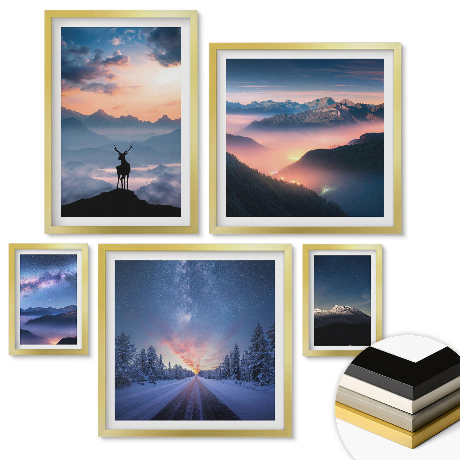 ArtPrintCave Wandbilder Gold 40x60 cm