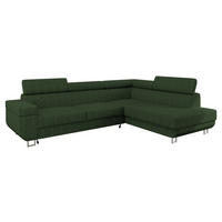 ECKSOFA Fonti Cord, Seite: Rechts - Grün, Holz/Textil (253/188cm) - MIRJAN24