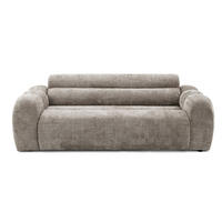 2-SITZER modulares Sofa VEER, Breite 213 cm Chenille Webstoff Braun - Schwarz/Braun, Holz/Kunststoff (213/75/95cm) - Muffo