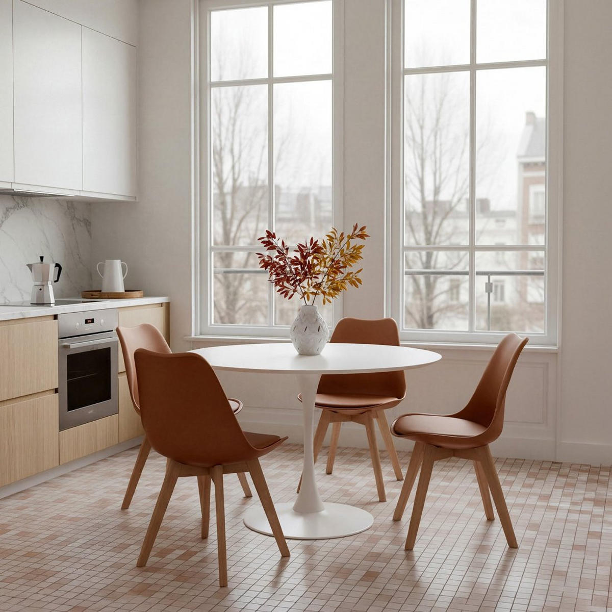 GARTENSTUHL Kler Terrakotta / Orange 48 cm x 82 cm 4er-Set - Terracotta, Kunststoff (48/82/57cm) - Klast Home