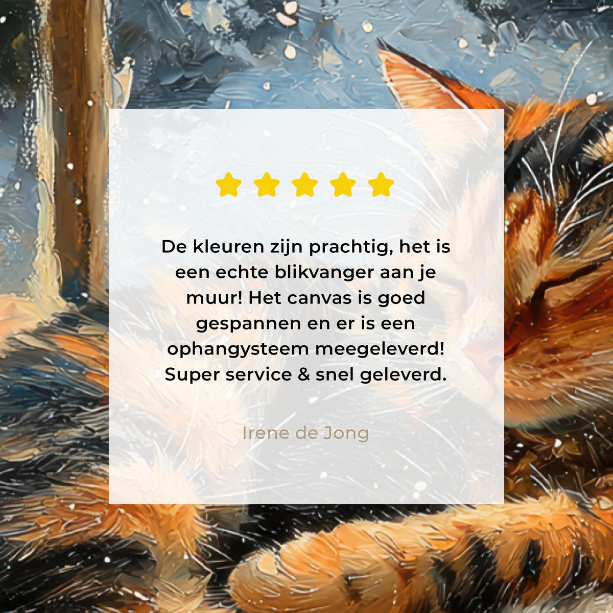 LEINWANDBILD Katze - Weihnachten - Winter - Tier Deko Groß 90x140 cm - Bernsteinfarben, Textil (90/140cm) - MuchoWow