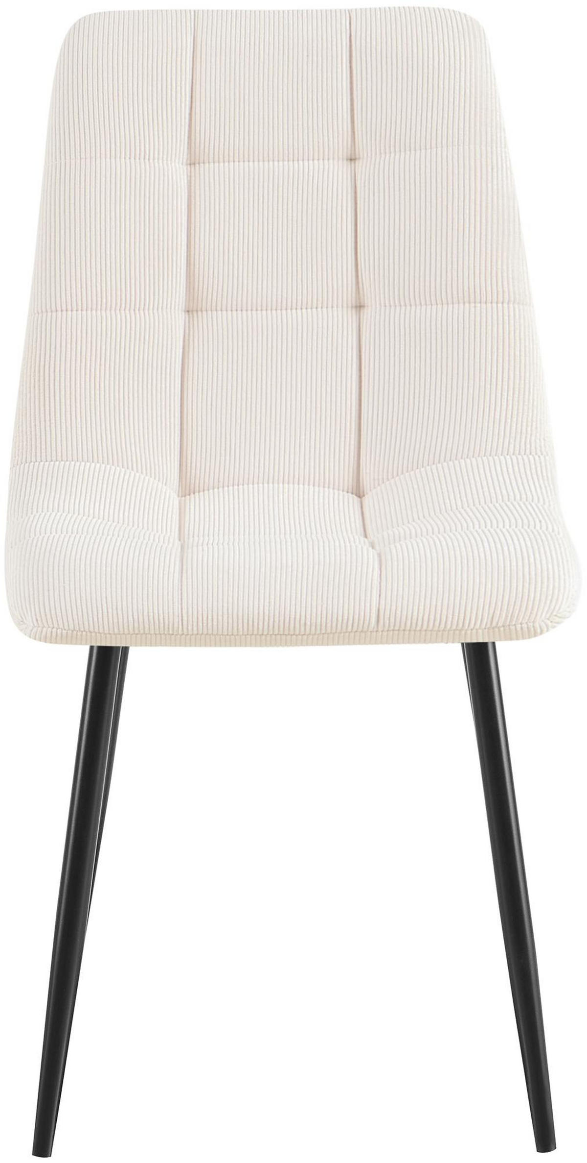 ESSZIMMERSTUHL 2er Set Fanor Cord Creme Wohnzimmerstuhl - Creme, Textil (45/84/55cm) - DELUKE