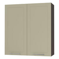 KÜCHENHÄNGESCHRANK Kvantum W4/90 Vanille Matt / Lava Matt 90 / 32,5 / 96cm - Dunkelgrau/Creme, Holz/Holzwerkstoff (90/96/32.5cm) - Feldmann-Wohnen