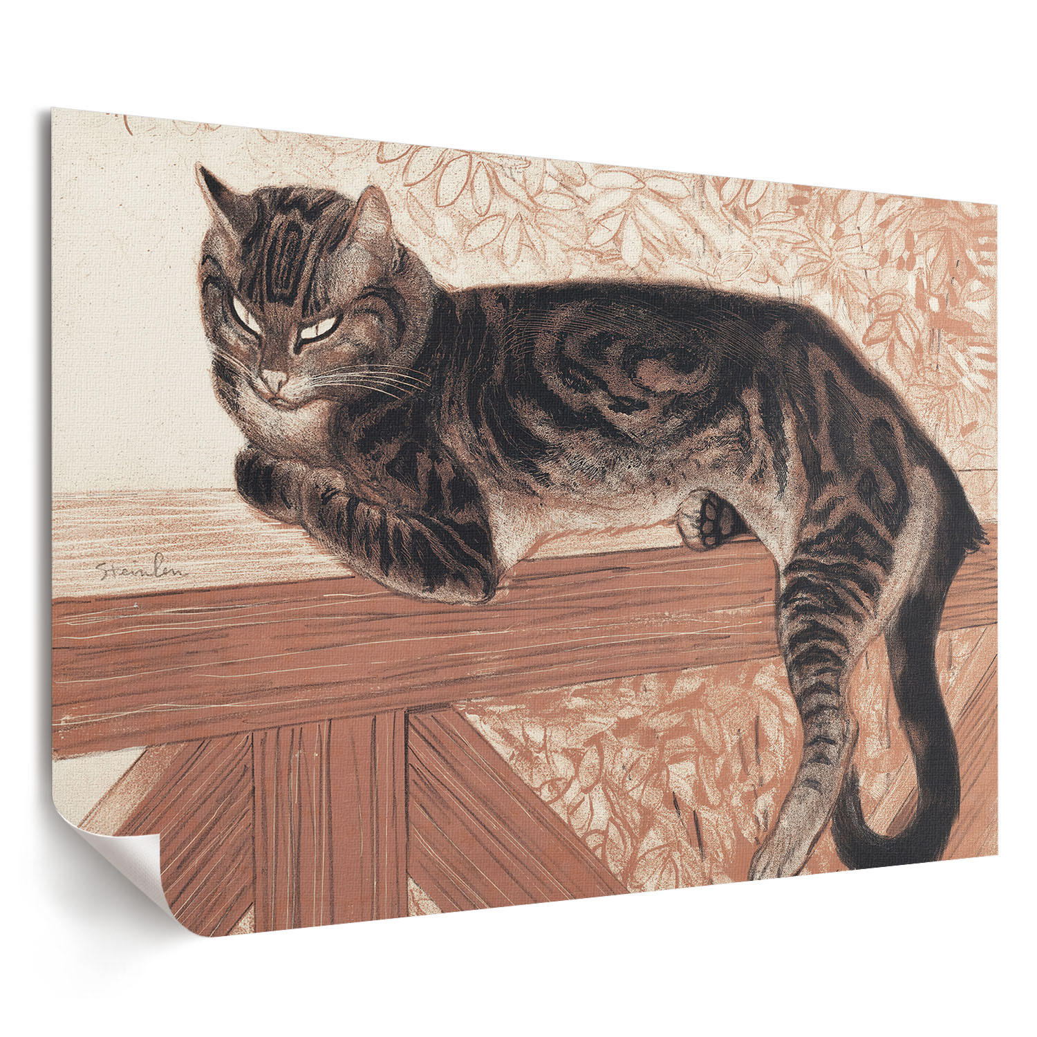 POSTER - 84x59 cm (A1) - Théophile Steinlen - Eine Katze auf dem Geländer - Braun, Textil (84/59.4/0.1cm) - TULUP