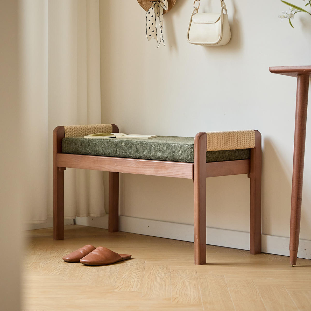 SITZBANK Holz Grün - Grün, Holz (92/53/40cm) - Nordlys