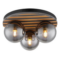 DECKENLEUCHTE PARSONS Metall schwarz matt - Schwarz, Glas (39/39/20cm) - Globo Lighting