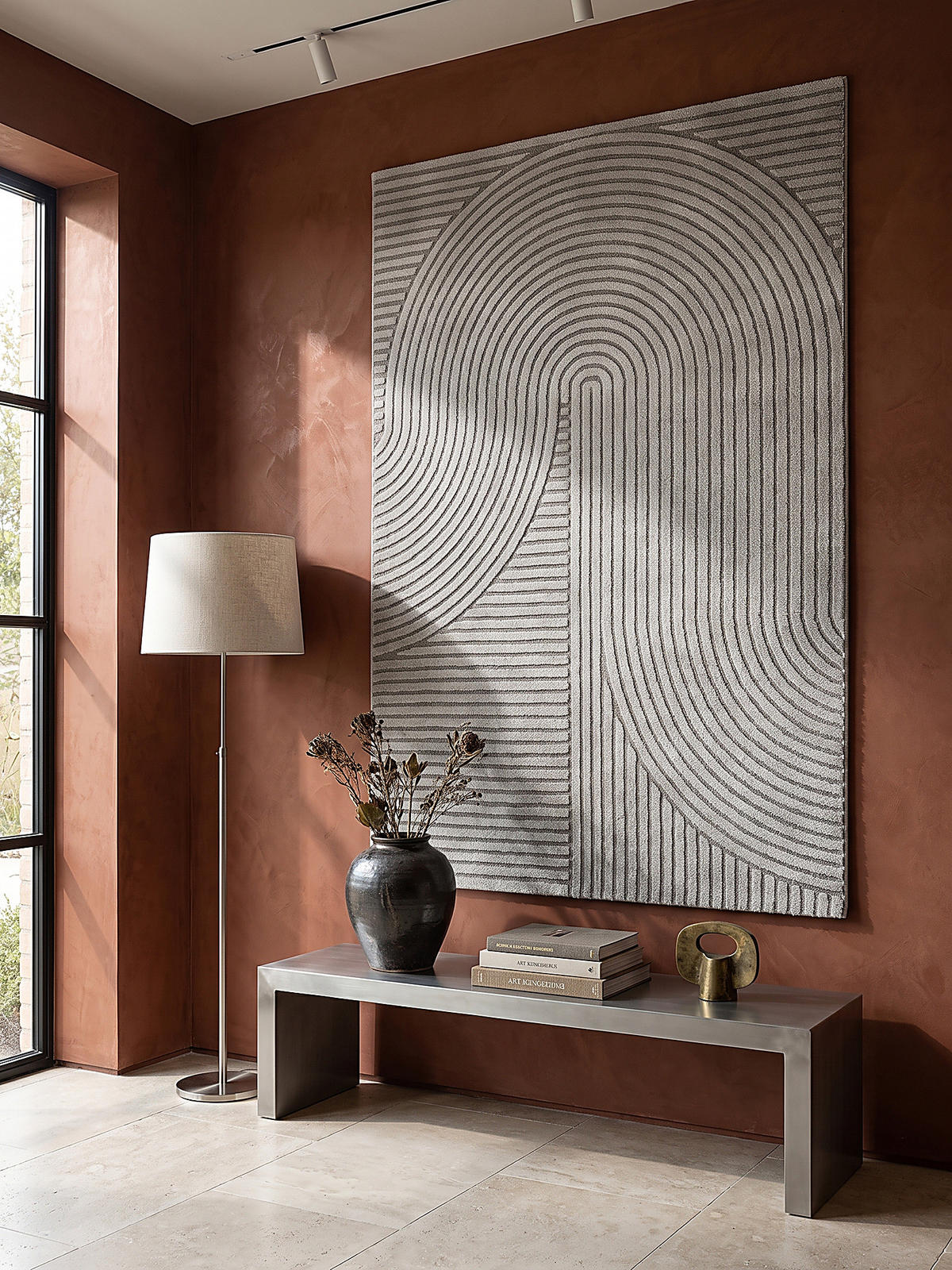 LÄUFER CETINA Geometrisch Polypropylen-Polyester Grau 80 x 300 cm - Grau, Textil (80/300cm) - KADIMA DESIGN