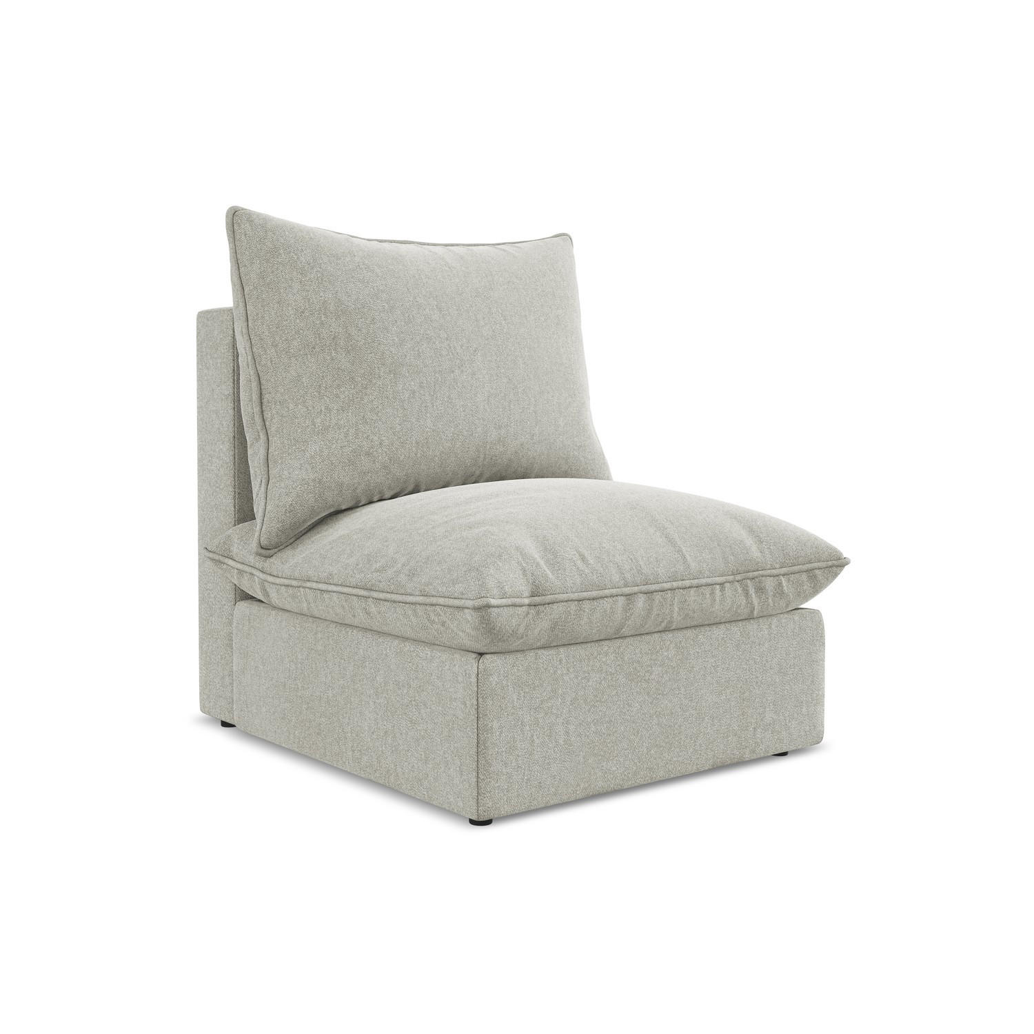SOFAELEMENT Samt Stoff Grau - Hellgrau/Schwarz, Holzwerkstoff/Kunststoff (75/77/90cm) - LaMiaSofa
