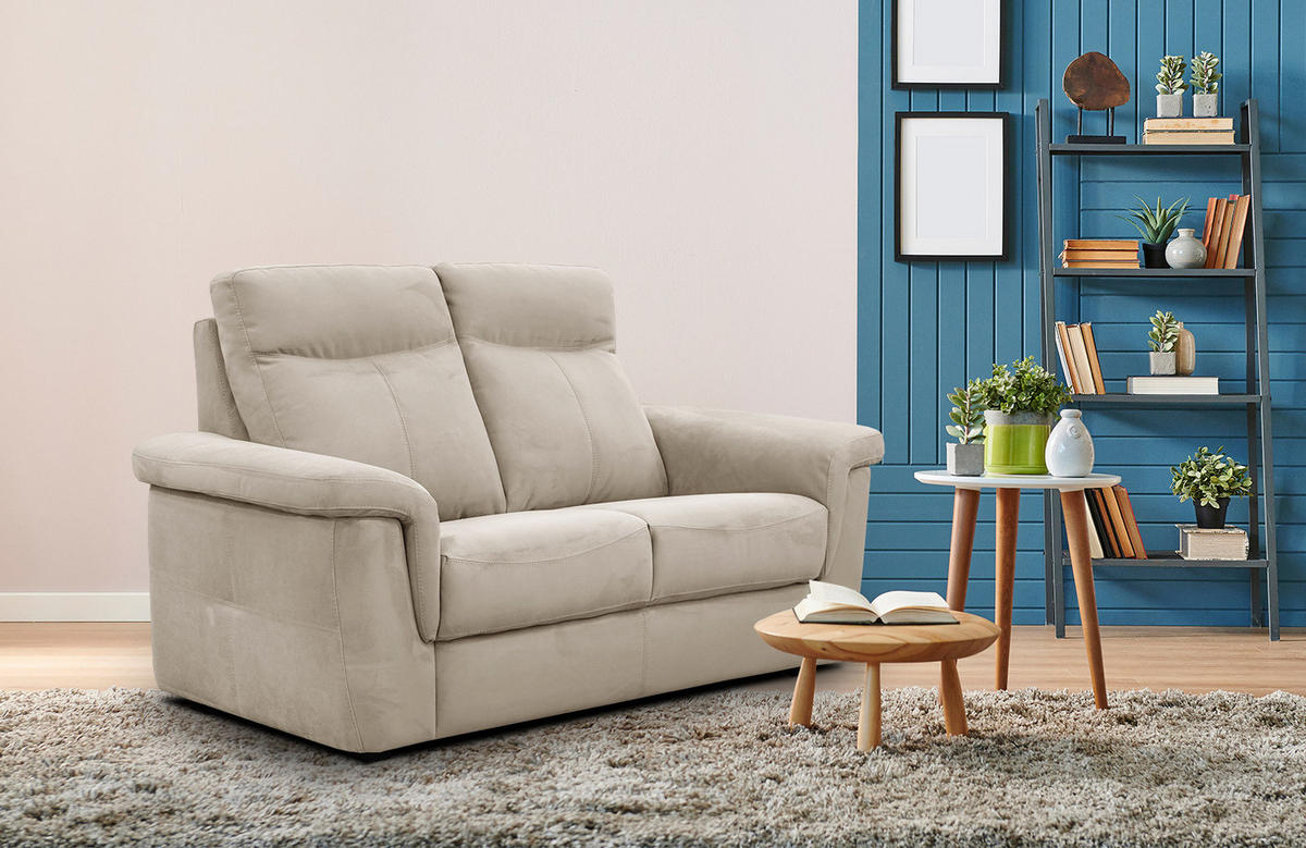 SOFA JONES 2-Sitzer, creme - Creme, Holzwerkstoff/Textil (166/102/99cm) - Courtois Laville