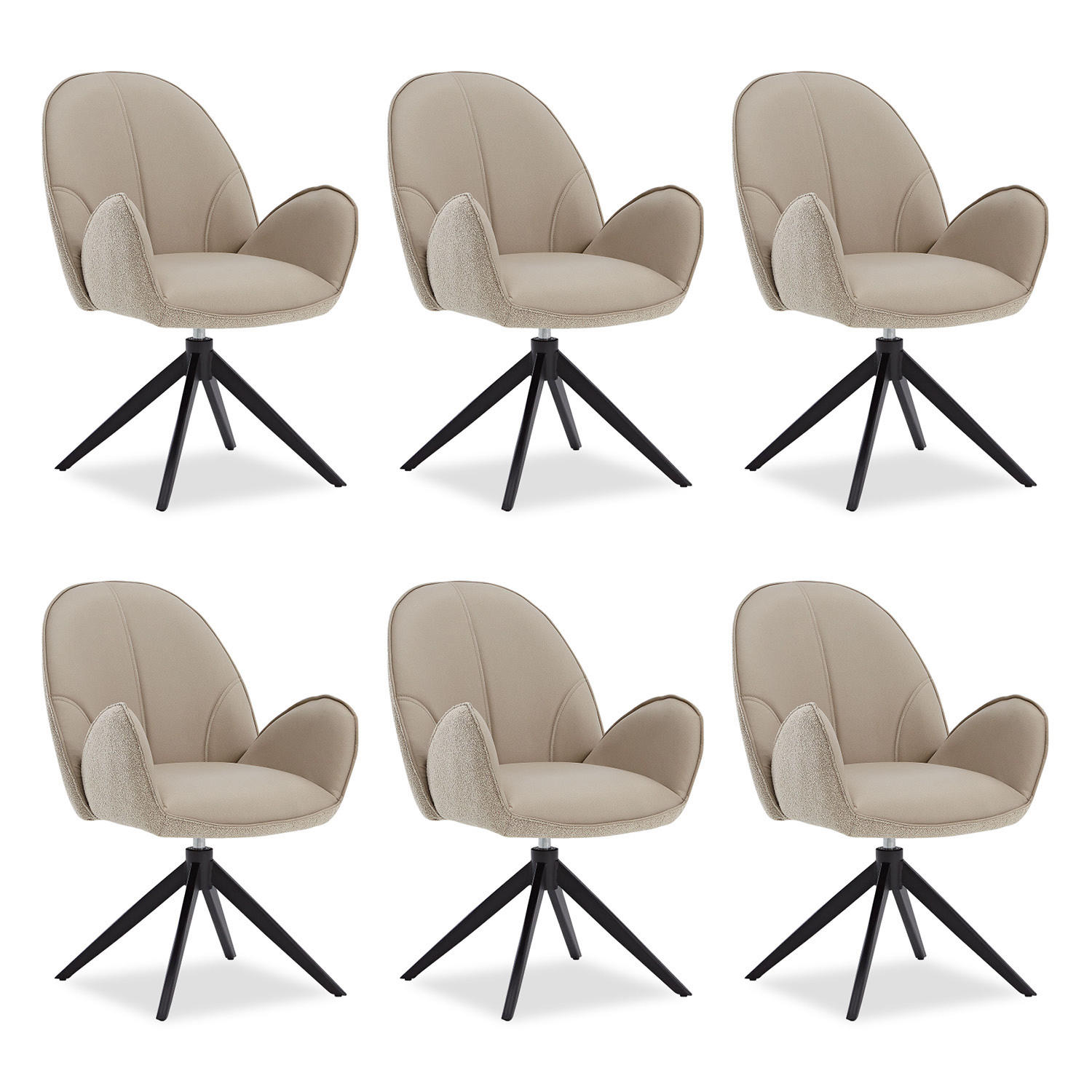Homestyle4u Armlehnenstuhl Beige 59x90x60 cm