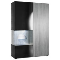 VITRINE Morena Tür und Einsatz in Avola-Anthrazit - Anthrazit, Holzwerkstoff (91.5/136.5/37cm) - Vladon