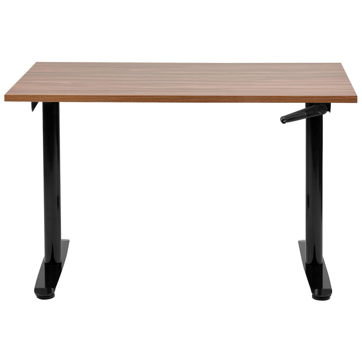SCHREIBTISCH braunschwarz 120/72 cm manuell höhenverstellbar Destin IV - Dunkelbraun/Schwarz, Holz (72/120/74cm) - Beliani