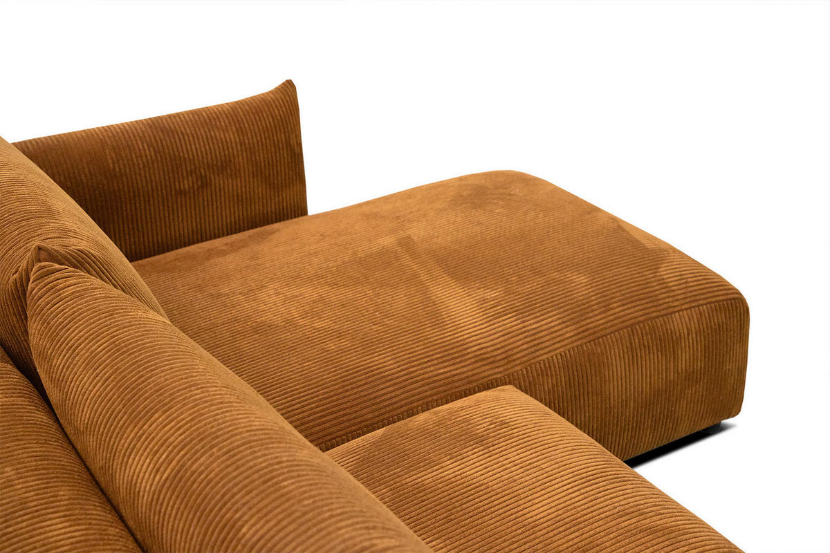 ECKSOFA TAUER 5-Sitzer, honig - Schwarz/Honig, Holzwerkstoff/Kunststoff (294/173cm) - Courtois Laville