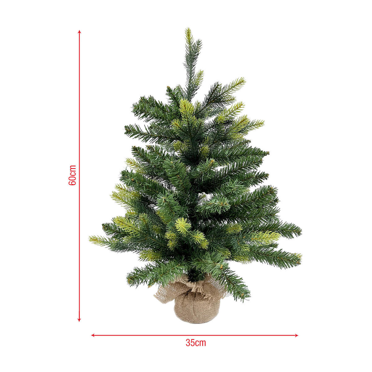 WEIHNACHTSBAUM klein Grün 35/35/60 cm - Grün, Kunststoff (60cm) - Mobili Rebecca