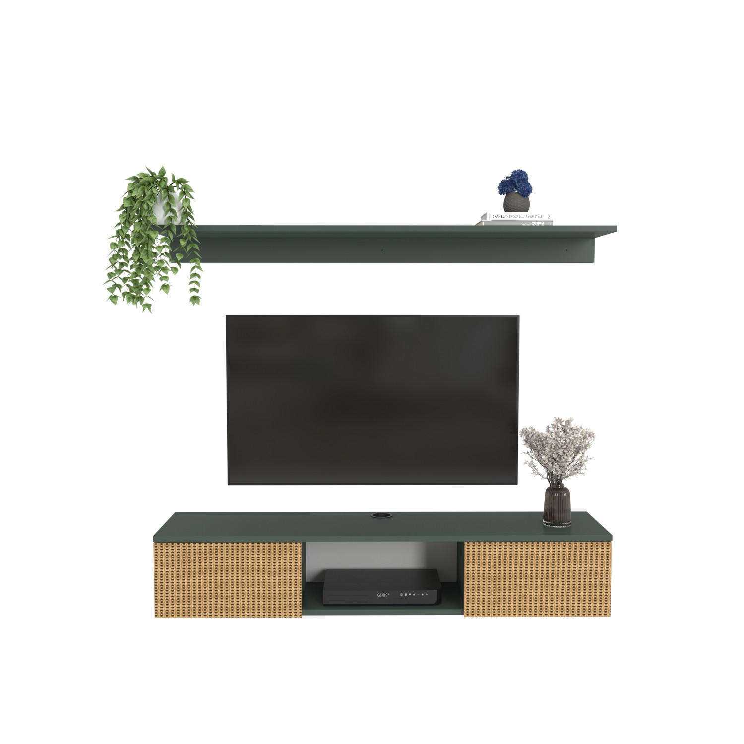 Decorotika Tv-Element Dunkelgrün 140x25.6x32 cm