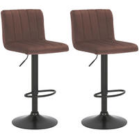 BARHOCKER 2er Set Samt braun - Braun, Textil/Metall (41/87/49cm) - CLP