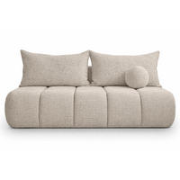 SOFA Mit Schlaffunktion Und Bettkasten, Chenille-Stoff Flow, Beige, PIANO - Beige, Holz (207/91/103cm) - Kaiser Möbel