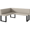 ECKBANK ERIC_U - Beige, Leder (128/168cm) - Meblini