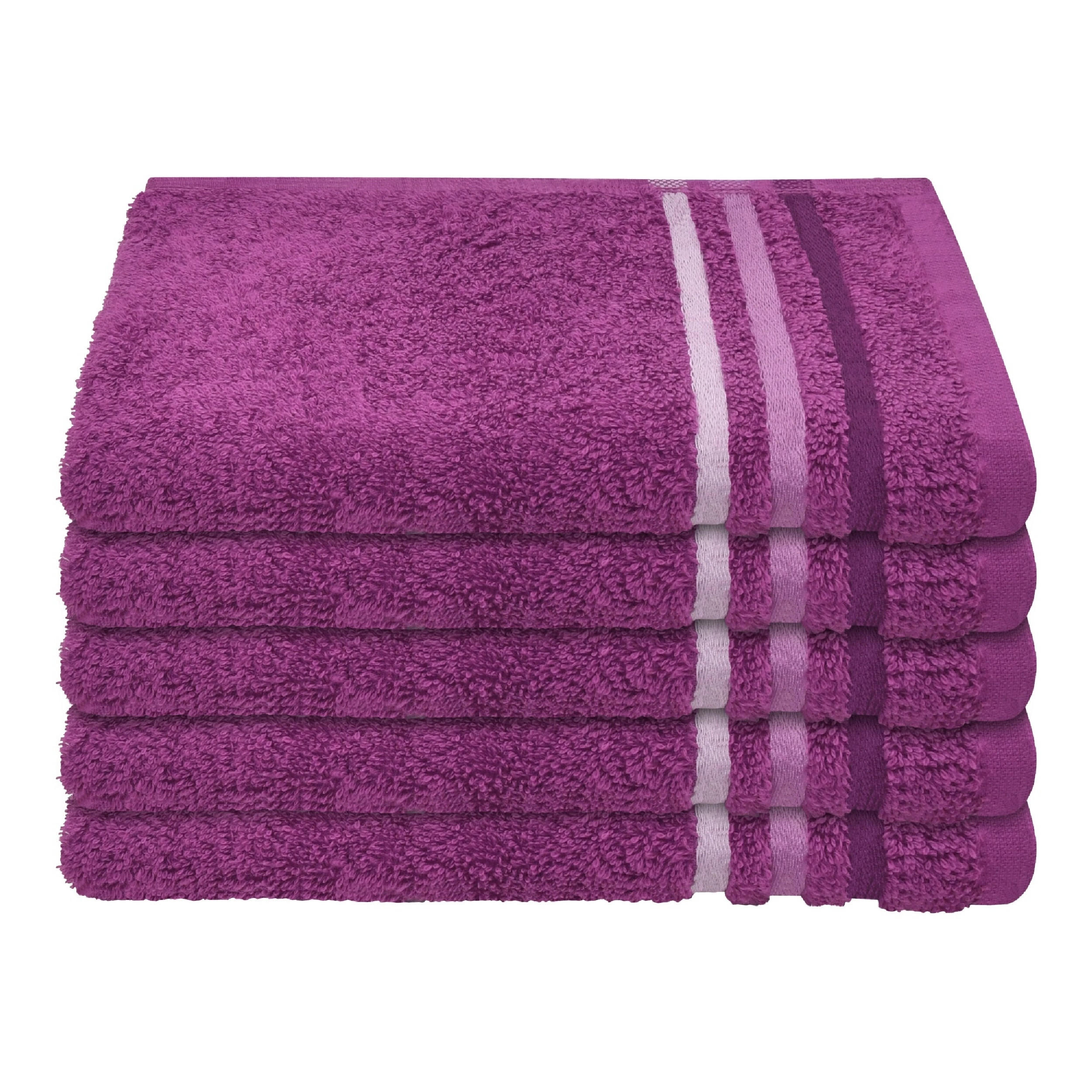 GÄSTETUCHSET Skyline Color - 5-teilig - 30 x 50 cm - Violett - Violett, Textil (30/50cm) - SCHIESSER