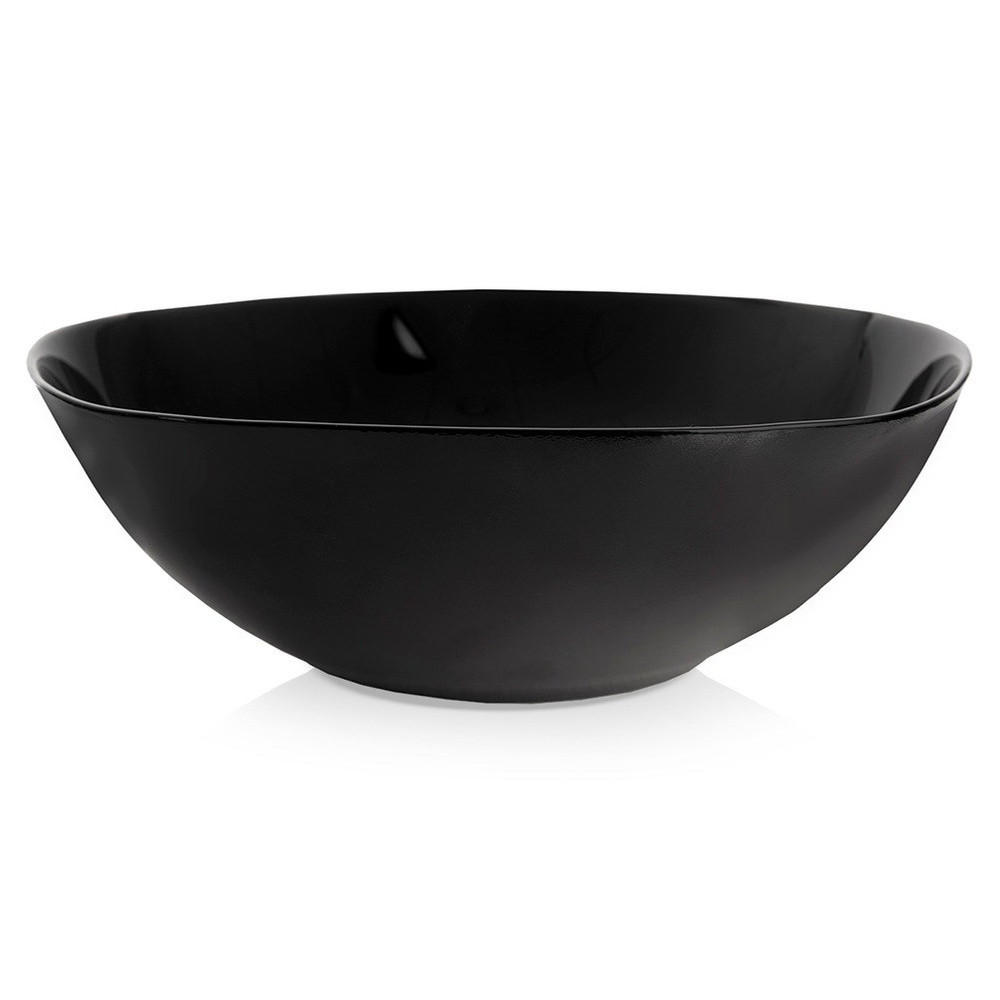 SALATSCHÜSSEL Luna schwarz - Schwarz, Glas (25/25/8cm) - Orion 