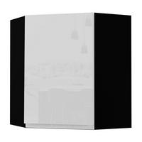 HÄNGESCHRANK Florence W10/60 Schwarz / RAL 9003 signalweiß HG 60 / 60 / 72cm - Türanschlag links - Weiß Hochglanz/Schwarz, Holz/Holzwerkstoff (60/72/60cm) - Feldmann-Wohnen