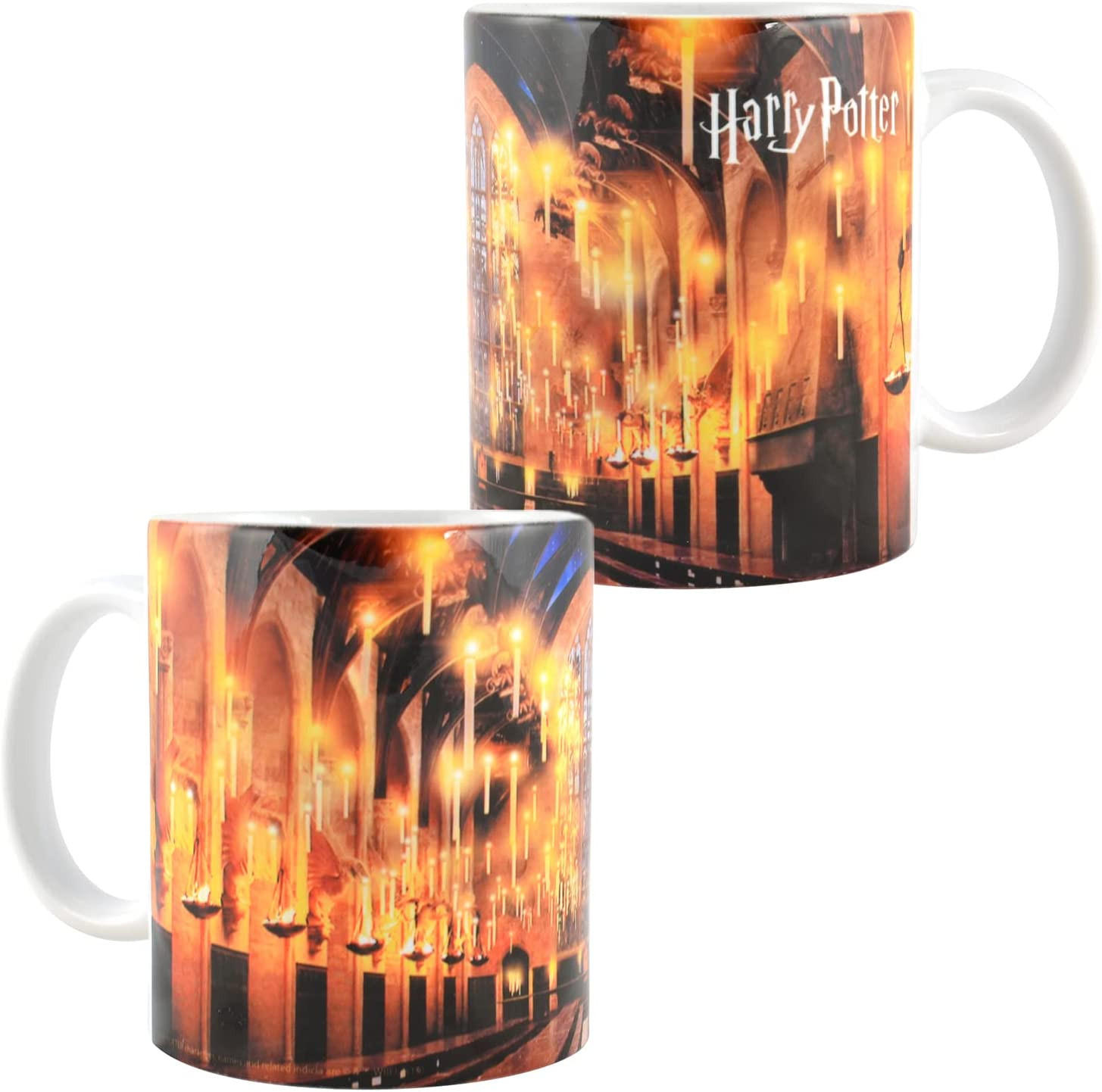 KAFFEEBECHER Harry Potter Hogwarts Große Halle Orange 320 ml - Orange, Keramik (0.32L) - United Labels