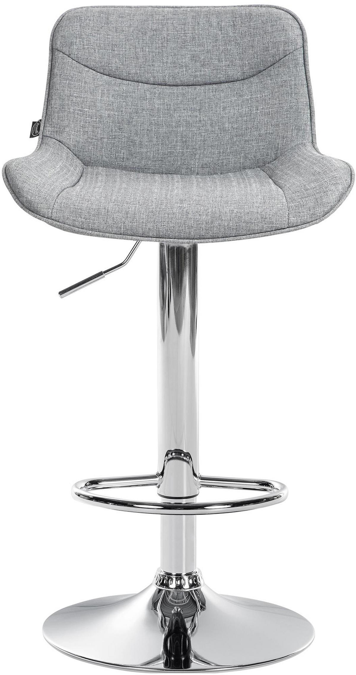 BARHOCKER 2er Set Vulcano Stoff chrom grau - Chromfarben/Grau, Textil/Metall (49/106/51cm) - TPFLiving