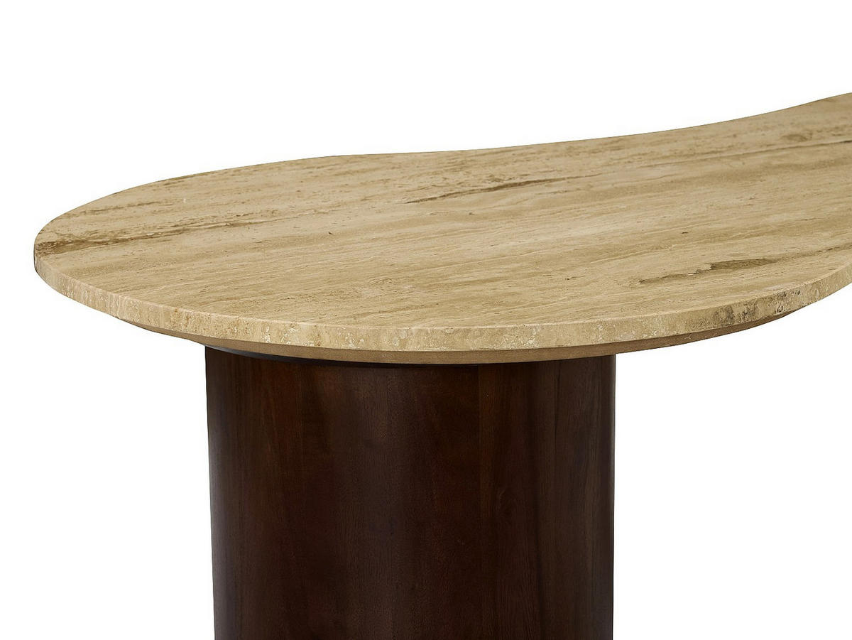 COUCHTISCH - 121 cm x 60.5 cm - Stein - Beige SURILA - Beige, Stein (60.5/121/43cm) - Vente-Unique