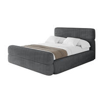 POLSTERBETT mit Bettkasten, Fußteil und Lattenrost, Boxbett mit Matratze H3/H4 - ENORA-Z 180x200 Dunkelgrau - Anthrazit, Holzwerkstoff/Textil (180/200cm) - ALTDECOR