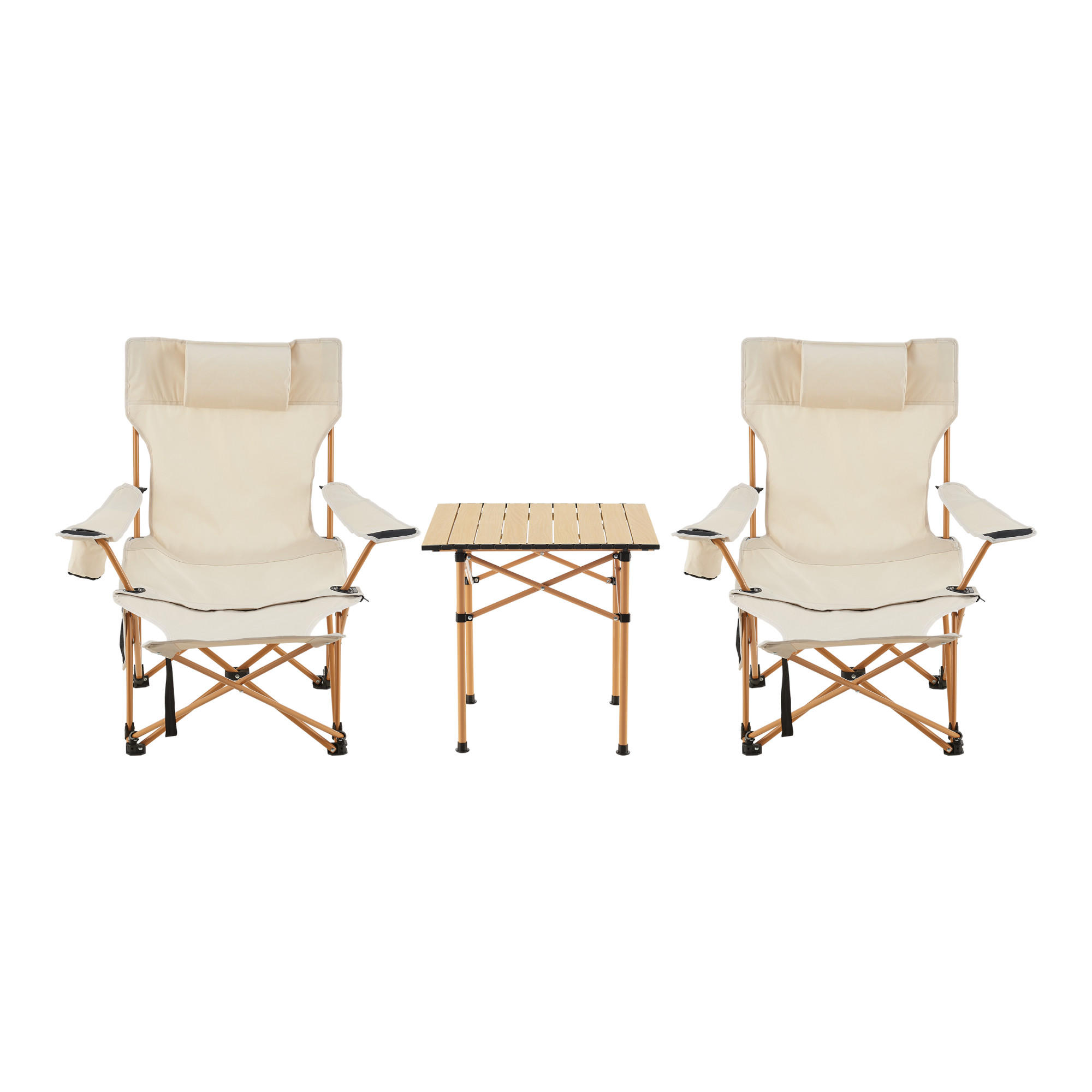 GARTENMÖBEL-SET 3 TLG. Bellante - Beige, Textil/Metall - casa.pro