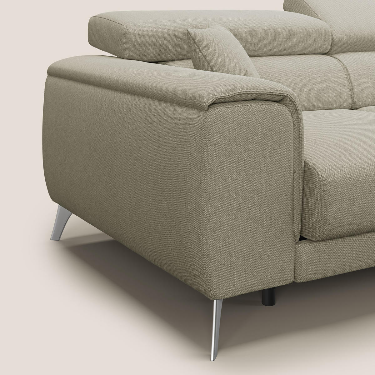 ECKSOFA LINKS Fusion - Creme, Textil (260/102cm) - Divani.store