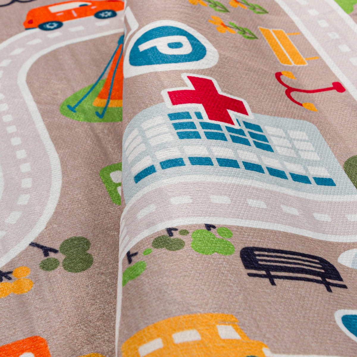 BARNMATTA flerfärgad väg - 120 x 170 cm - Multicolor, Textil (120/170cm) - Mazovia