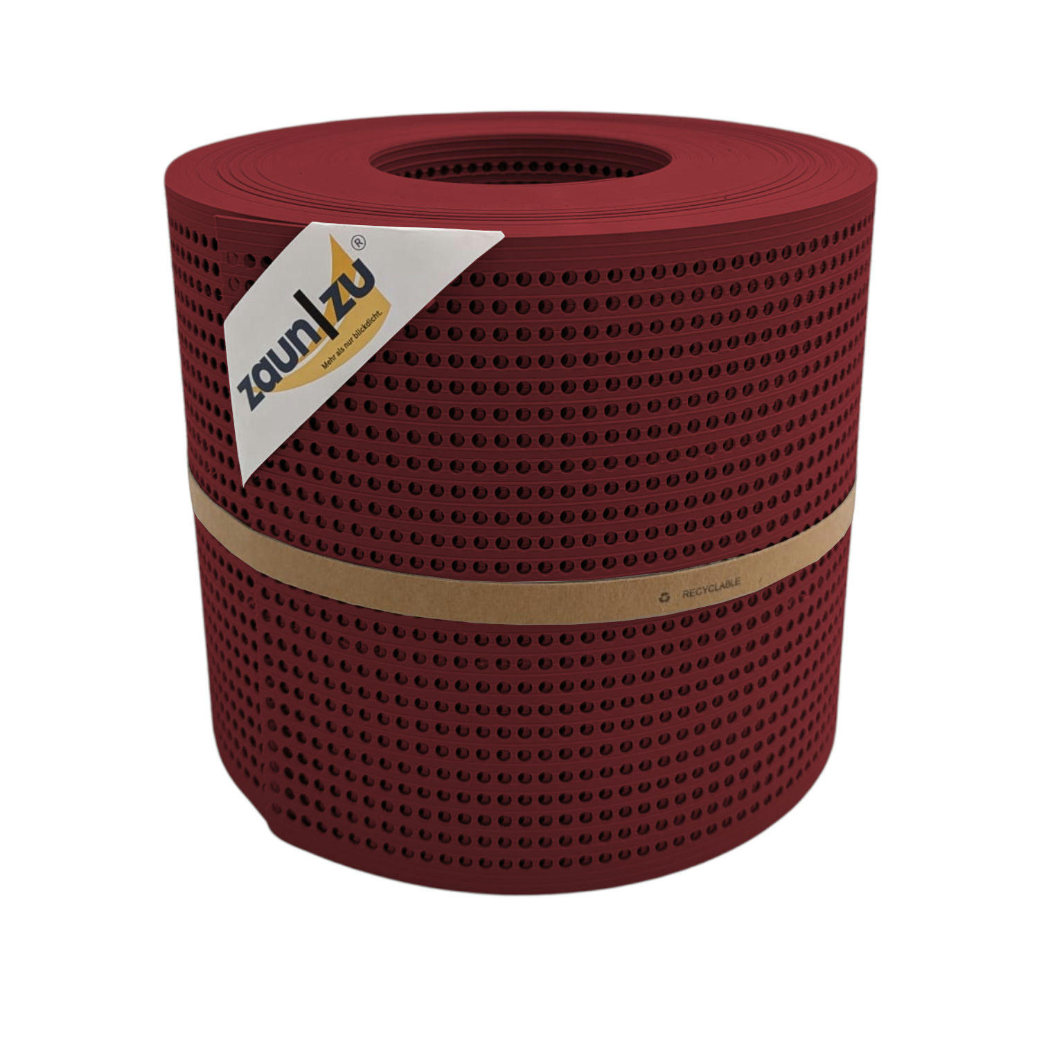 SICHTSCHUTZSTREIFEN Rille Gelocht 30 Prozent PP Streifen Bordeauxrot 26m - Bordeaux, Kunststoff (2600/19cm) - ZAUN|ZU