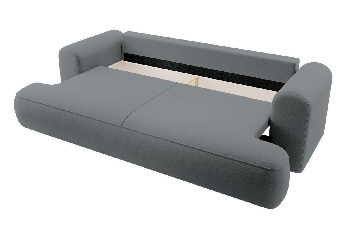 SCHLAFSOFA Ovo Dunkelgrau Velours - Dunkelgrau, Textil (250/103/110cm) - Selsey