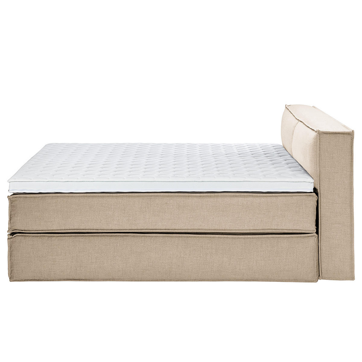 BOXSPRINGBETT mit Kopfteil - Premium - Beige, Textil (200/220cm) - home24