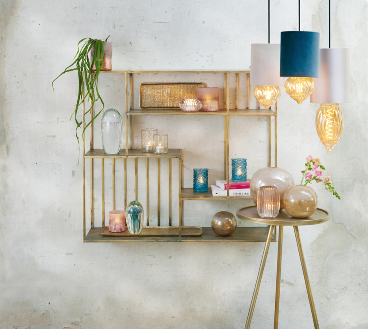 SÄULE Envira Gold Ø39,5/119,5 cm - Goldfarben, Metall (39.5/39.5/119.5cm) - Light & Living