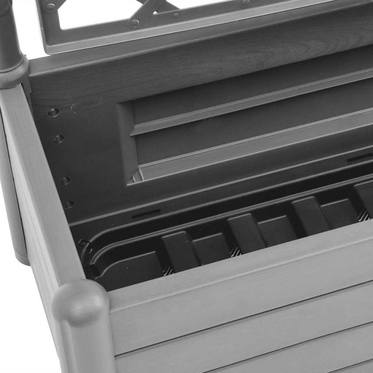 PFLANZKÜBEL Mit Spalier 100/43/142 Cm PP Steingrau - Grau, Kunststoff (100/142/43cm) - vidaXL