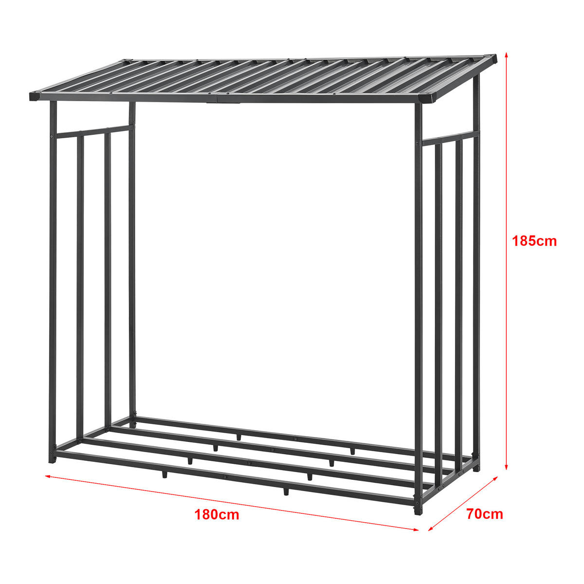 BRENNHOLZREGAL Yakutat - Schwarz, Textil/Metall (180/185/70cm) - casa.pro
