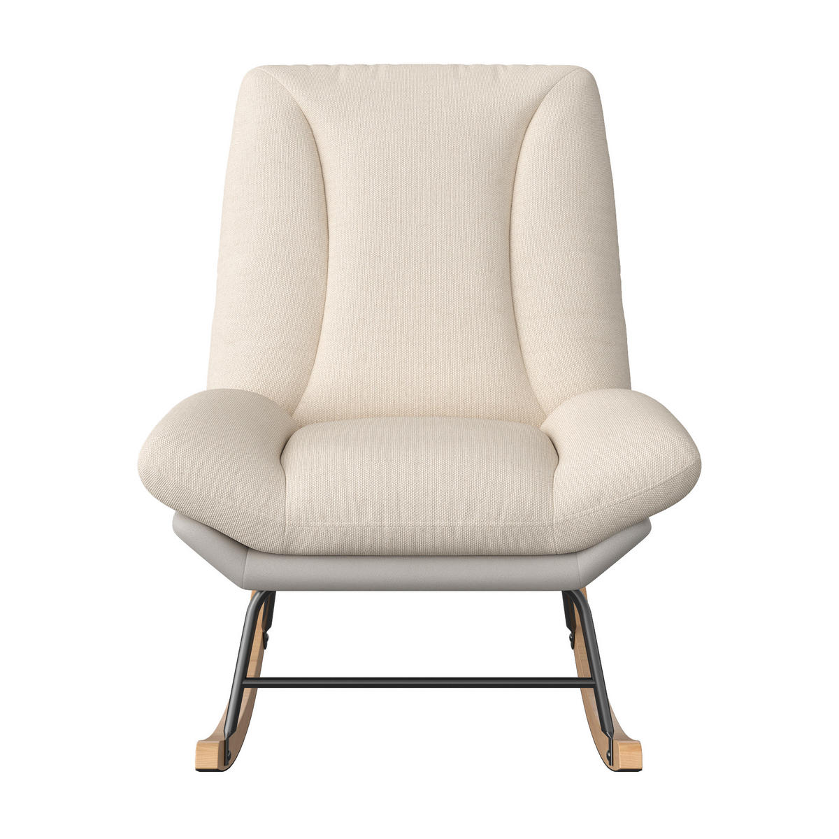 SCHAUKELSTUHL mit Verstellbarer Rückenlehne, Beige und Grau (A) - Beige, Metall (90.5/100/62cm)