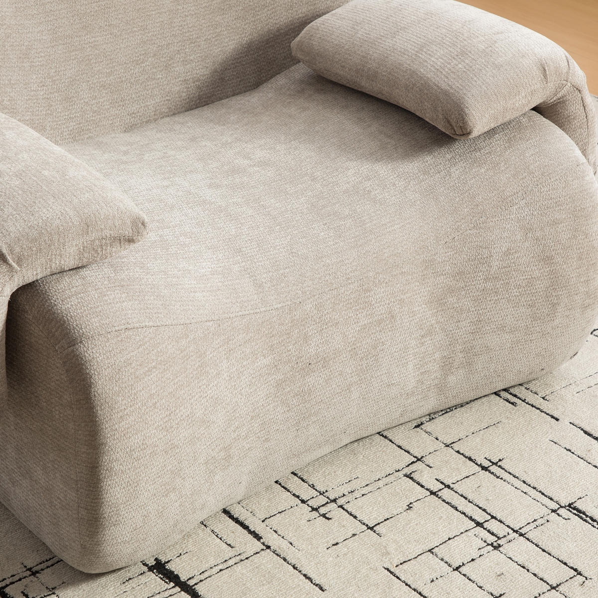 SOFA Chenille Grau ohne Montage - Grau, Textil (120/73.5/92.5cm) - WISHDOR