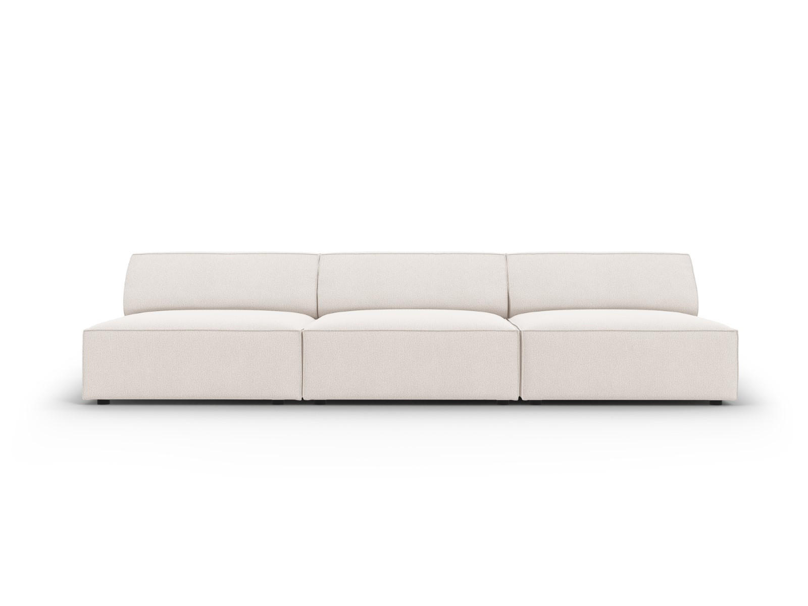 SOFA Jodie aus strukturiertem Stoff leichtes beige 3 Sitzplätze - Beige, Textil (102/70/240cm) - Micadoni
