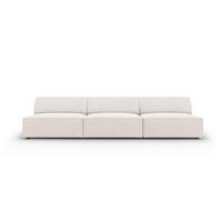SOFA Jodie aus strukturiertem Stoff leichtes beige 3 Sitzplätze - Beige, Textil (102/70/240cm) - Micadoni