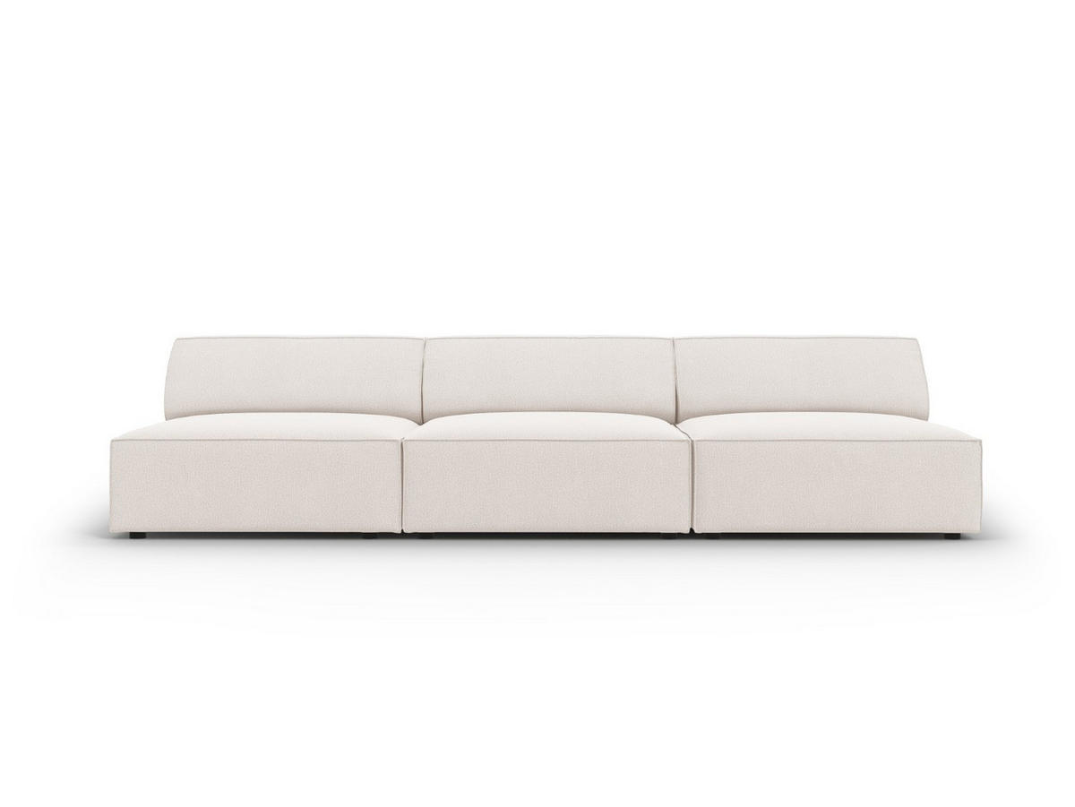 SOFA Jodie aus strukturiertem Stoff leichtes beige 3 Sitzplätze - Beige, Textil (102/70/240cm) - Micadoni