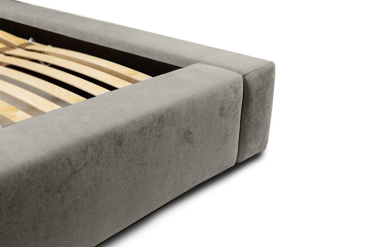 POLSTERBETT Grove In Ditra Komplettset - Hellgrau, Holzwerkstoff/Textil (160/200cm) - Fun Möbel