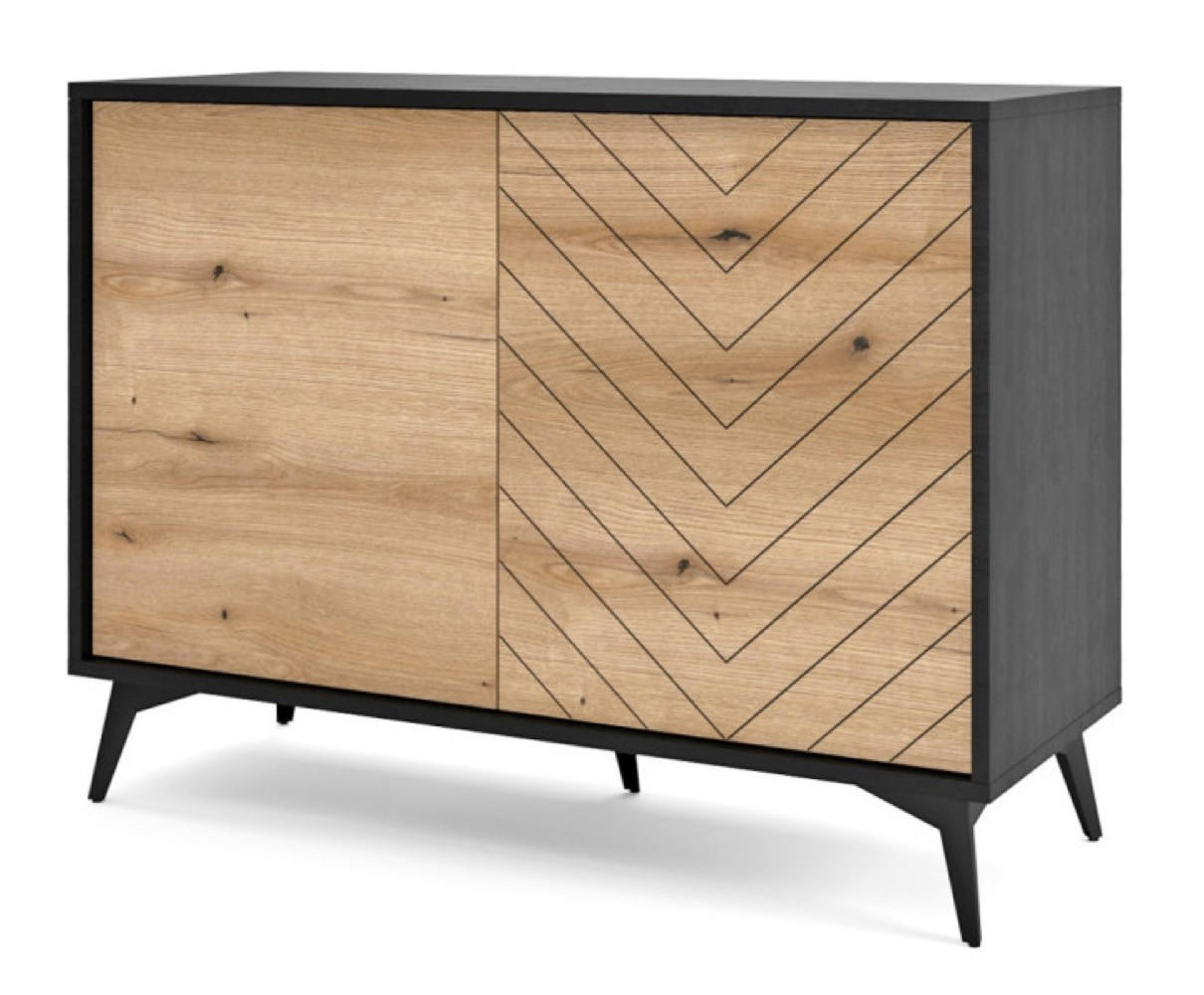 SIDEBOARD Weiß DIAMO K104 Mit Regalen Mit Metallgestell - Multicolor, Holzwerkstoff (104/77/39cm) - Sepro Meble