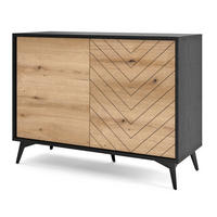 SIDEBOARD Weiß DIAMO K104 Mit Regalen Mit Metallgestell - Multicolor, Holzwerkstoff (104/77/39cm) - Sepro Meble