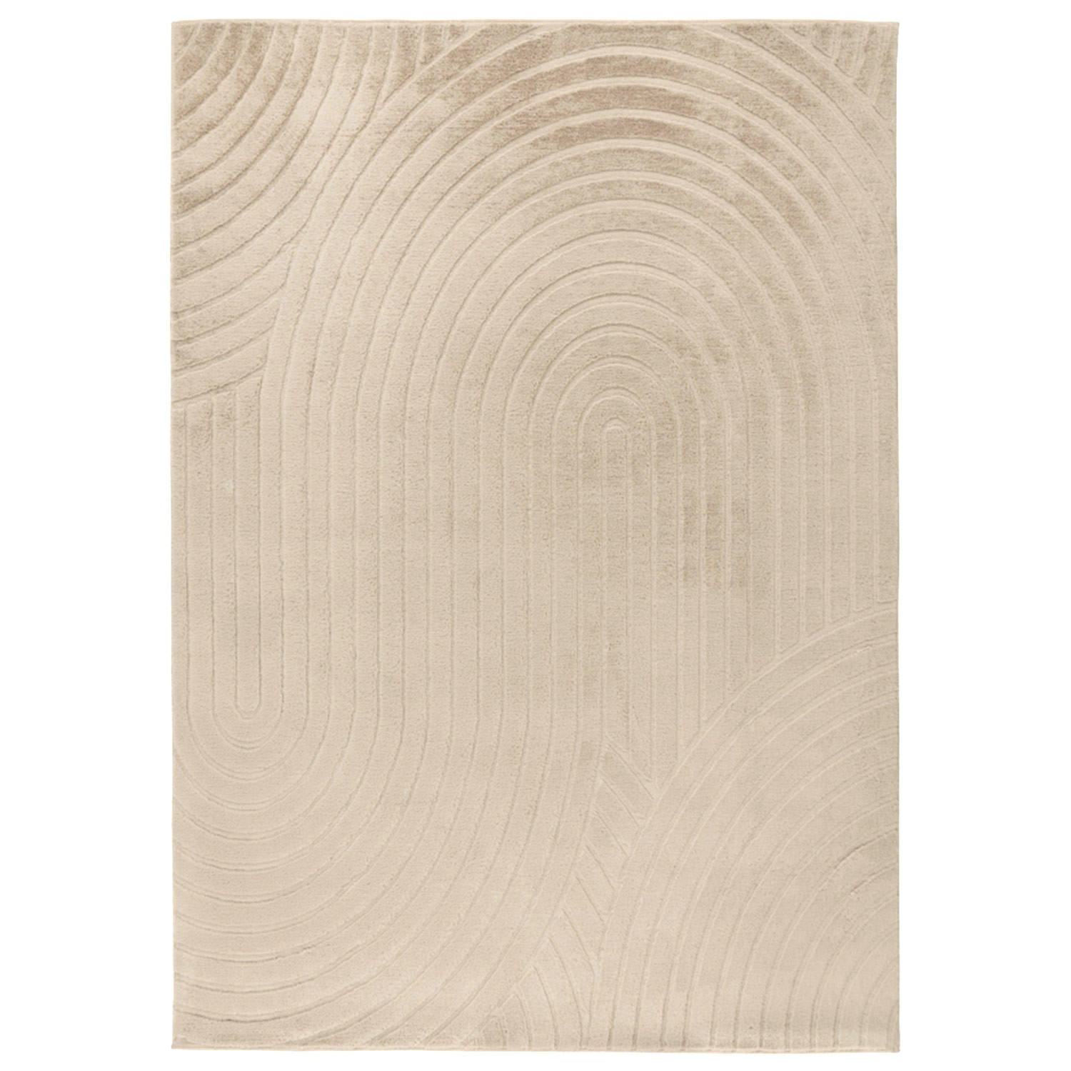 KURZFLOR-TEPPICH Waves 501 Beige 120x170 cm - Beige, Textil (120/170cm) - carpet city