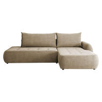 COLTAR Bueno I, Dreapta - bej/negru, material textil/lemn (185/300cm) - MIRJAN24