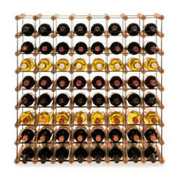 WEINREGAL Vinotega Mod Metal 82,5x82,5x24,5 cm 8x8 Flaschen Massives Kiefernholz Braun Geölt - Braun, Holz (82.5/82.5/24.5cm) - PROREGAL